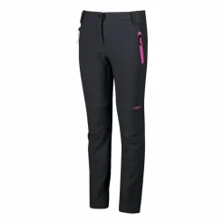Pantaloni da bambina in softshell slim fit con fondo largo