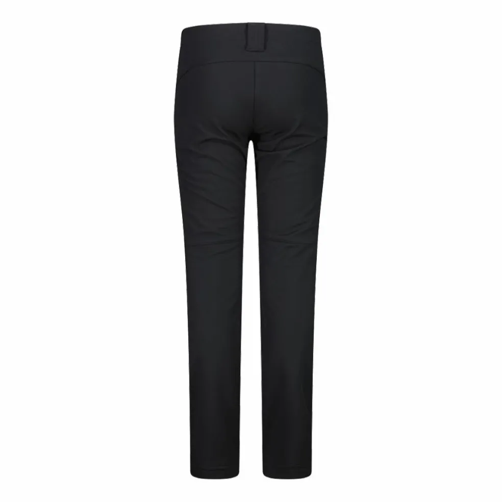 Pantaloni da bambina in softshell slim fit con fondo largo