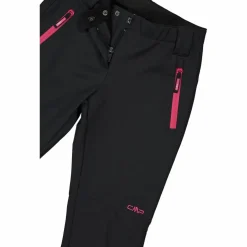Pantaloni da bambina in softshell slim fit con fondo largo
