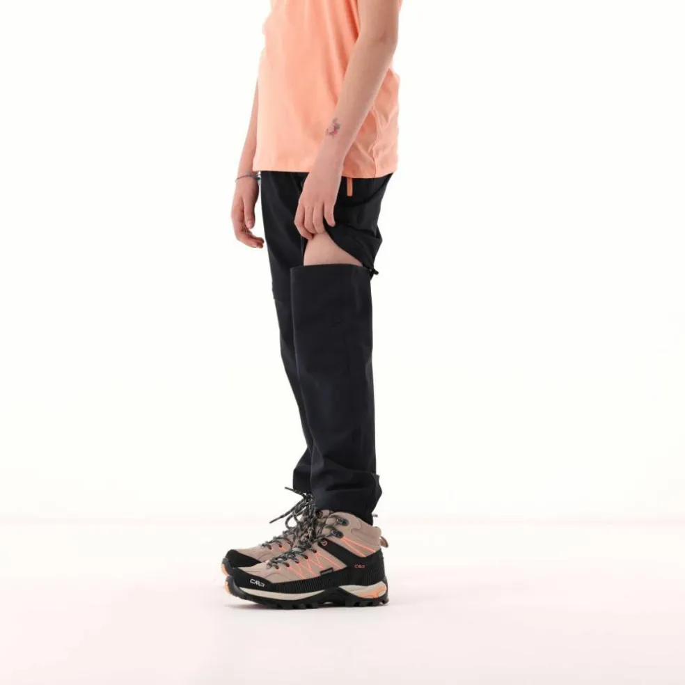 Pantaloni da bambina zip-off tessuto elasticizzato