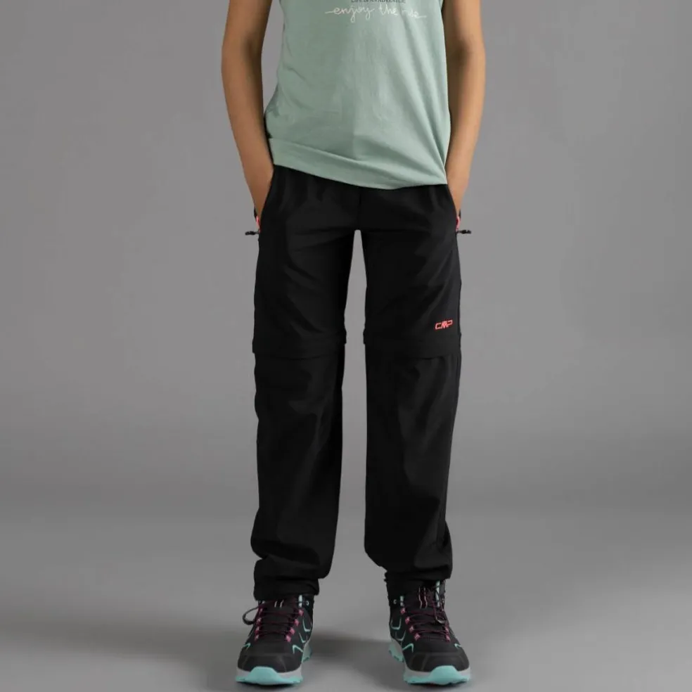 Pantaloni da bambina zip-off tessuto elasticizzato
