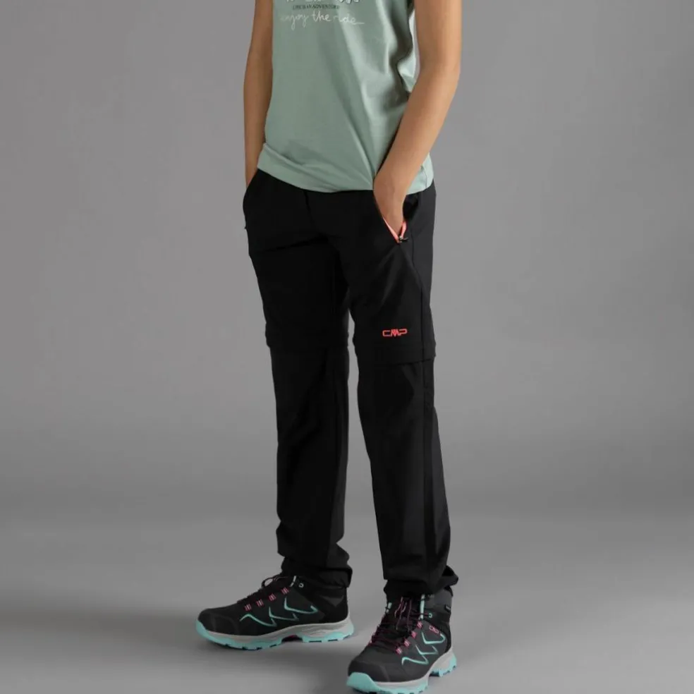 Pantaloni da bambina zip-off tessuto elasticizzato