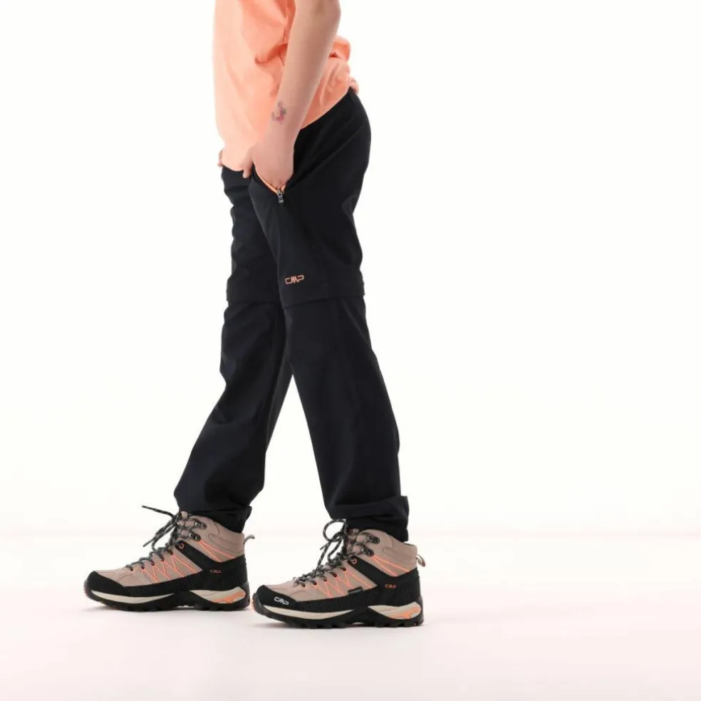 Pantaloni da bambina zip-off tessuto elasticizzato