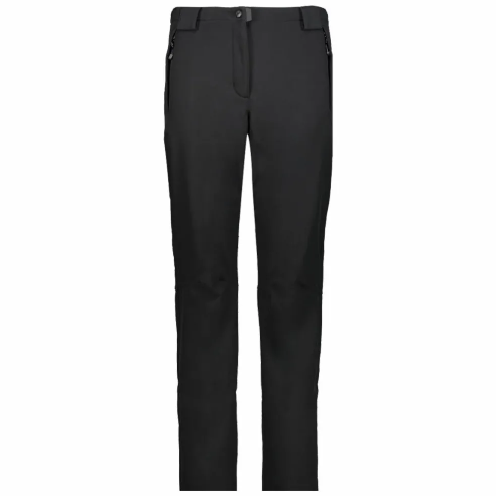 Pantaloni fondo largo in softshell da donna modello più lungo