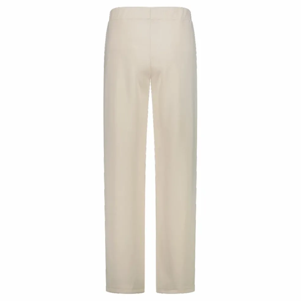 Pantaloni lunghi da donna a gamba larga con finitura in modal satinato