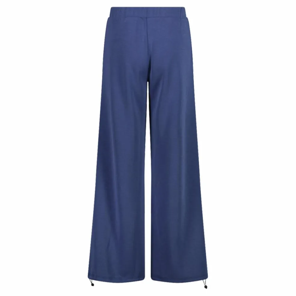 Pantaloni lunghi da donna a gamba larga con finitura in modal satinato