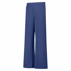 Pantaloni lunghi da donna a gamba larga con finitura in modal satinato