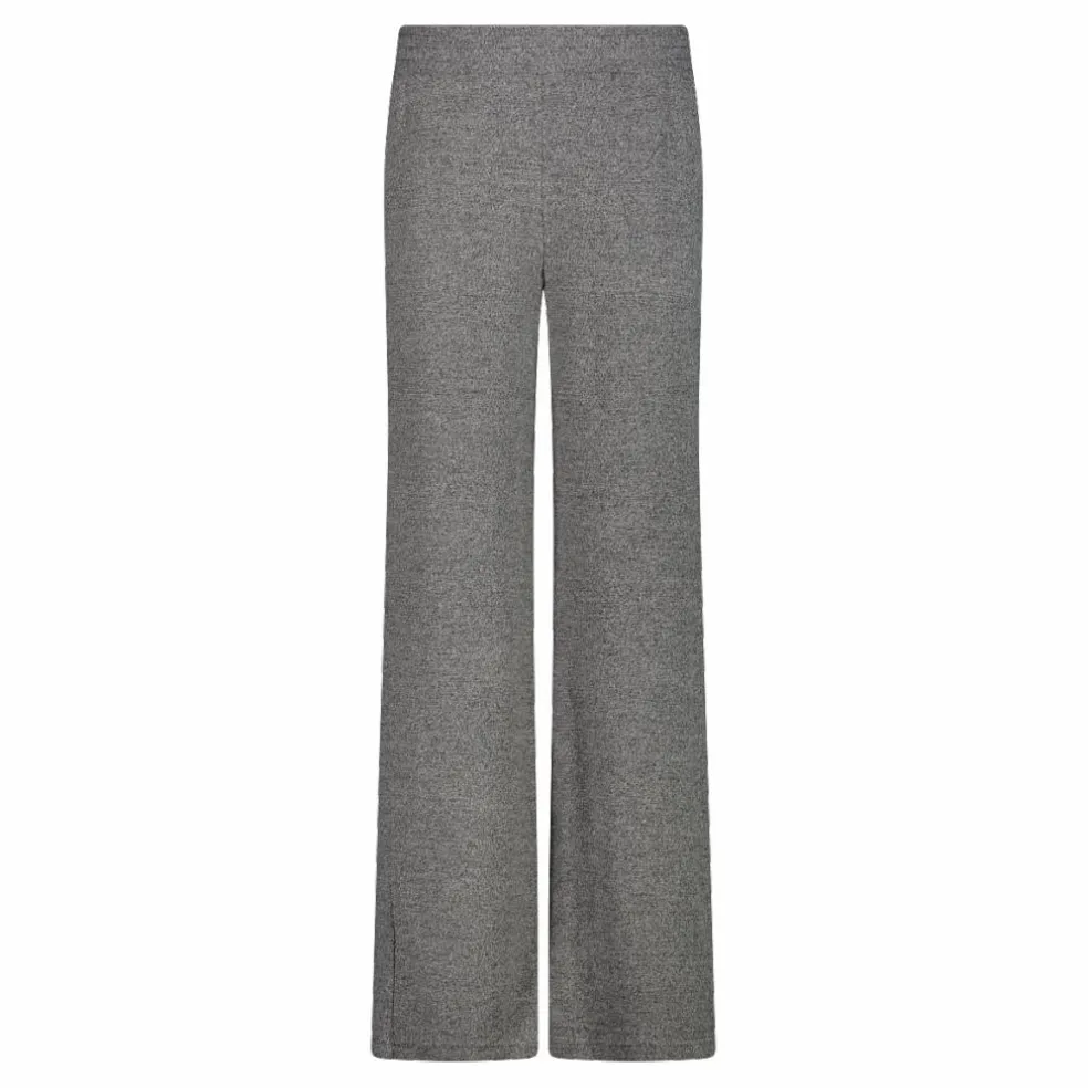 Pantaloni lunghi da donna in tessuto jersey mélange