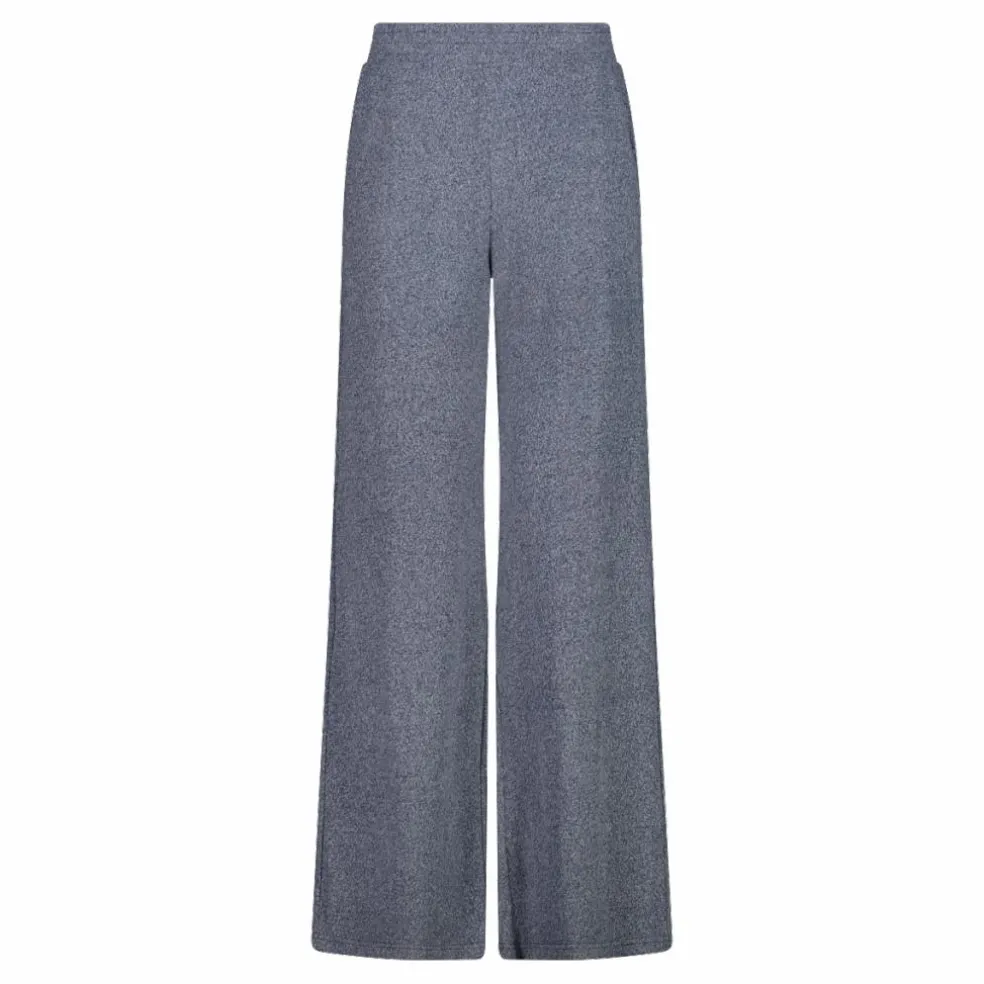 Pantaloni lunghi da donna in tessuto jersey mélange