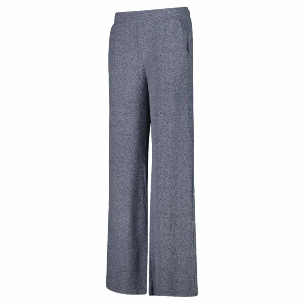 Pantaloni lunghi da donna in tessuto jersey mélange