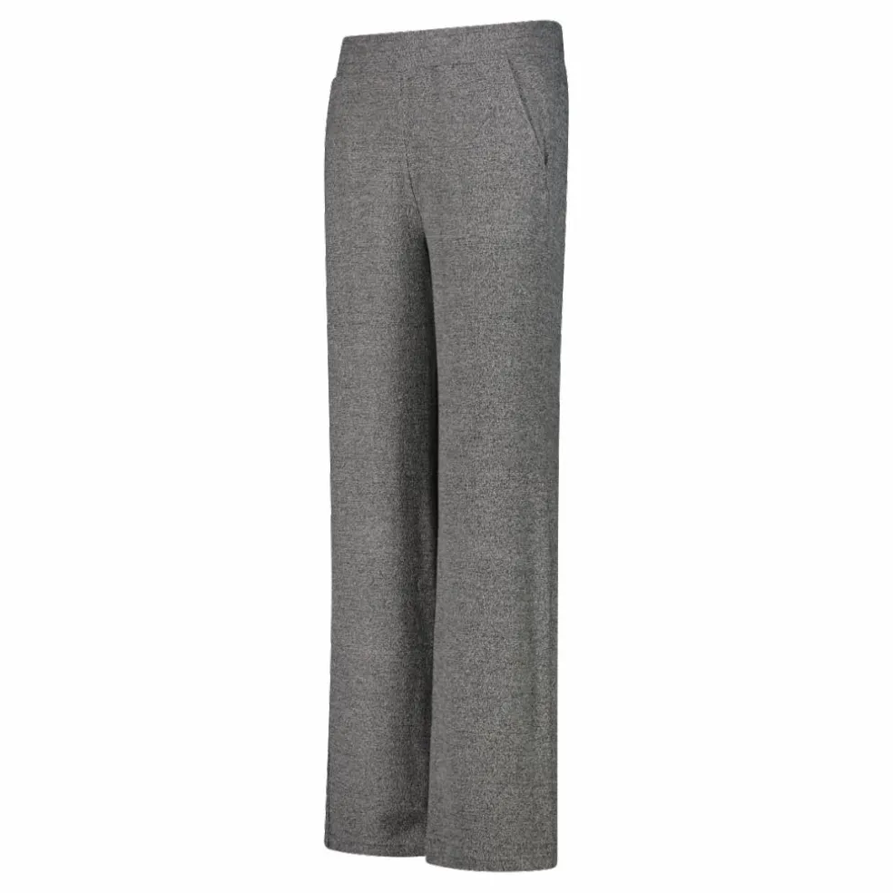Pantaloni lunghi da donna in tessuto jersey mélange