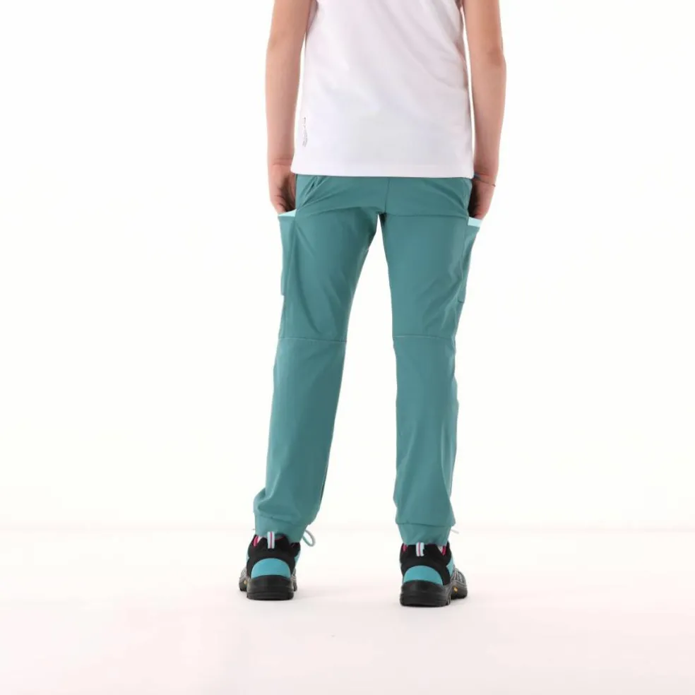 Pantaloni trekking in poliestere leggero stretch da bambina