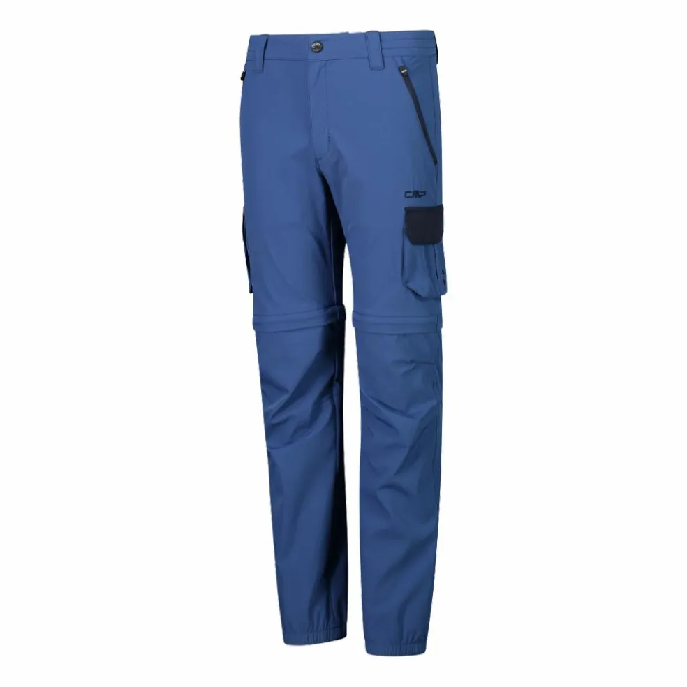 Pantaloni zip off cargo con tasconi laterali stretch da bambino