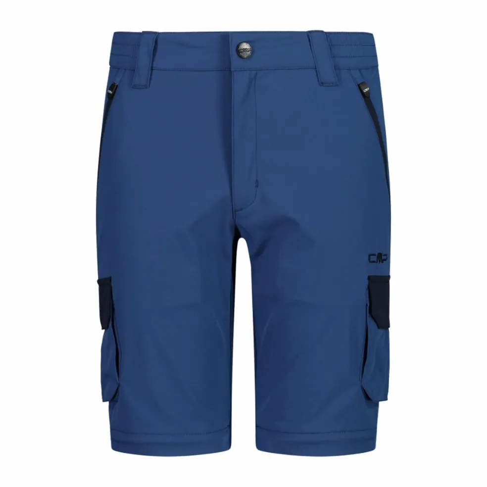 Pantaloni zip off cargo con tasconi laterali stretch da bambino
