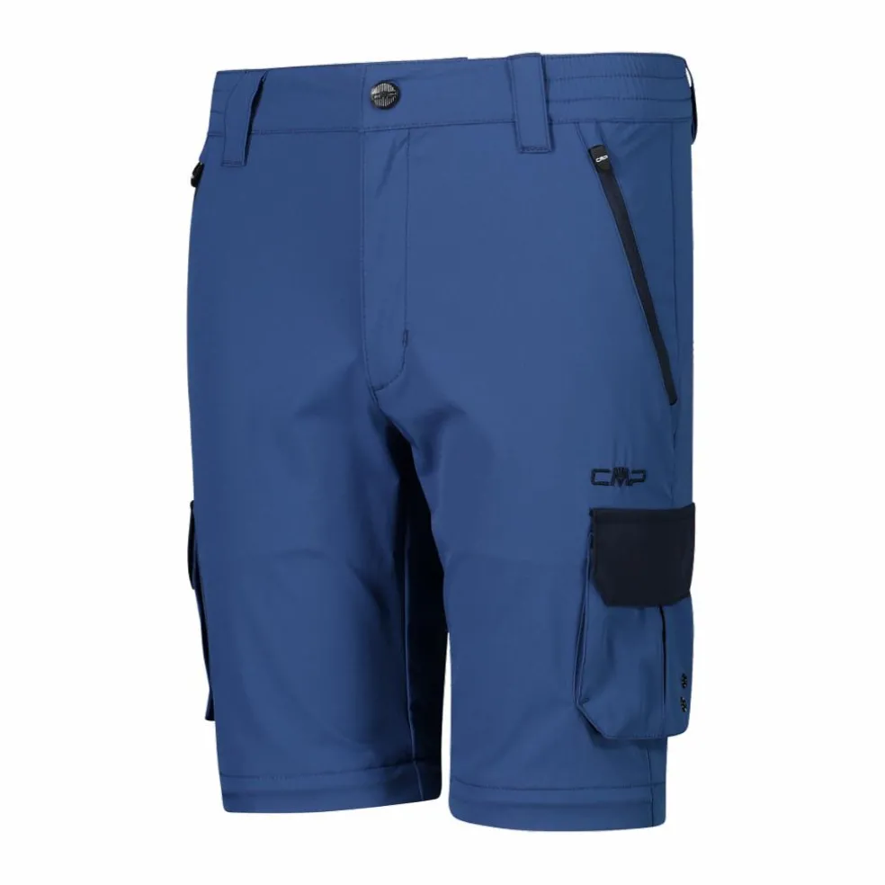 Pantaloni zip off cargo con tasconi laterali stretch da bambino