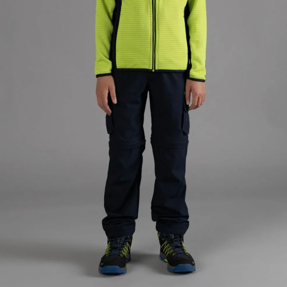 Pantaloni zip off cargo con tasconi laterali stretch da bambino