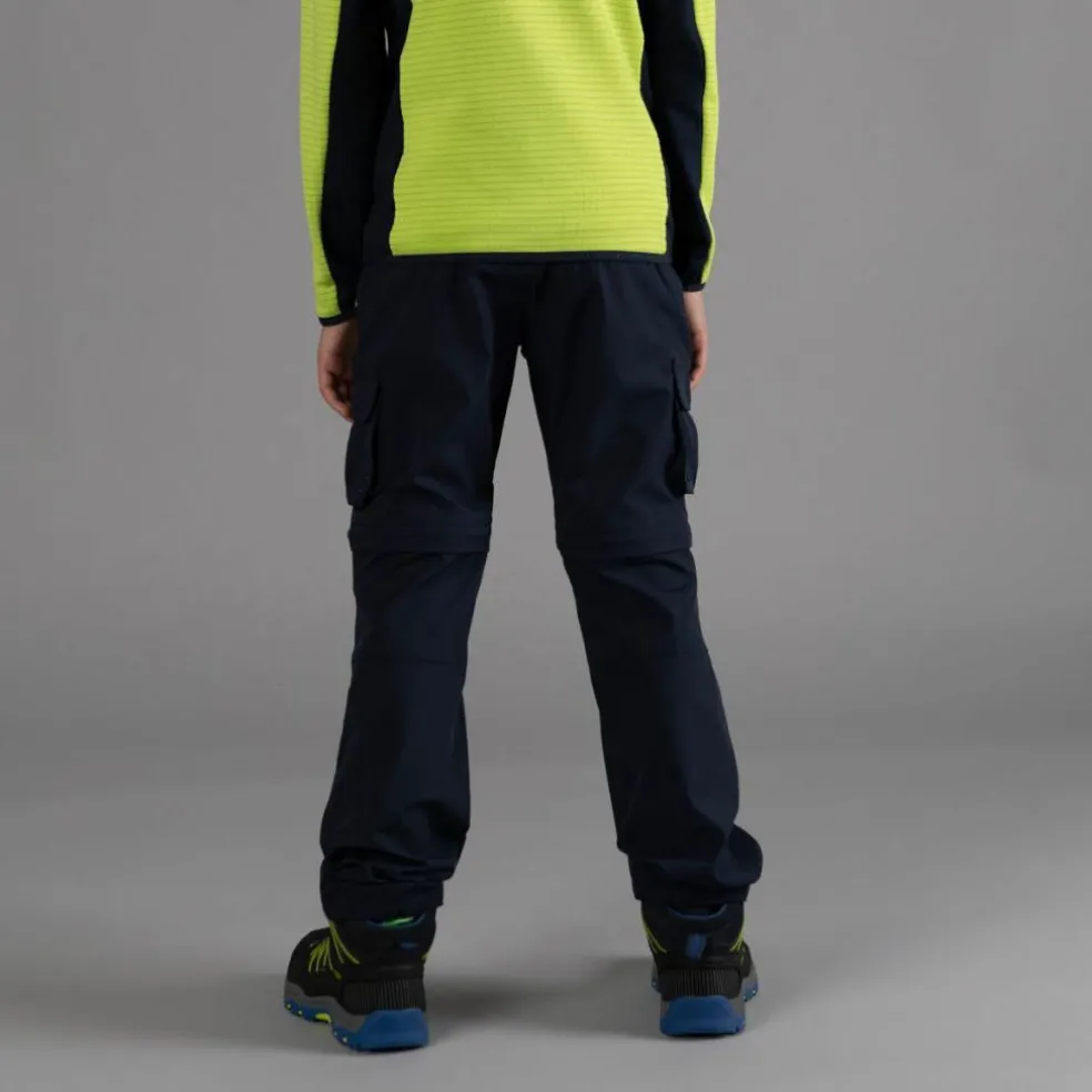 Pantaloni zip off cargo con tasconi laterali stretch da bambino