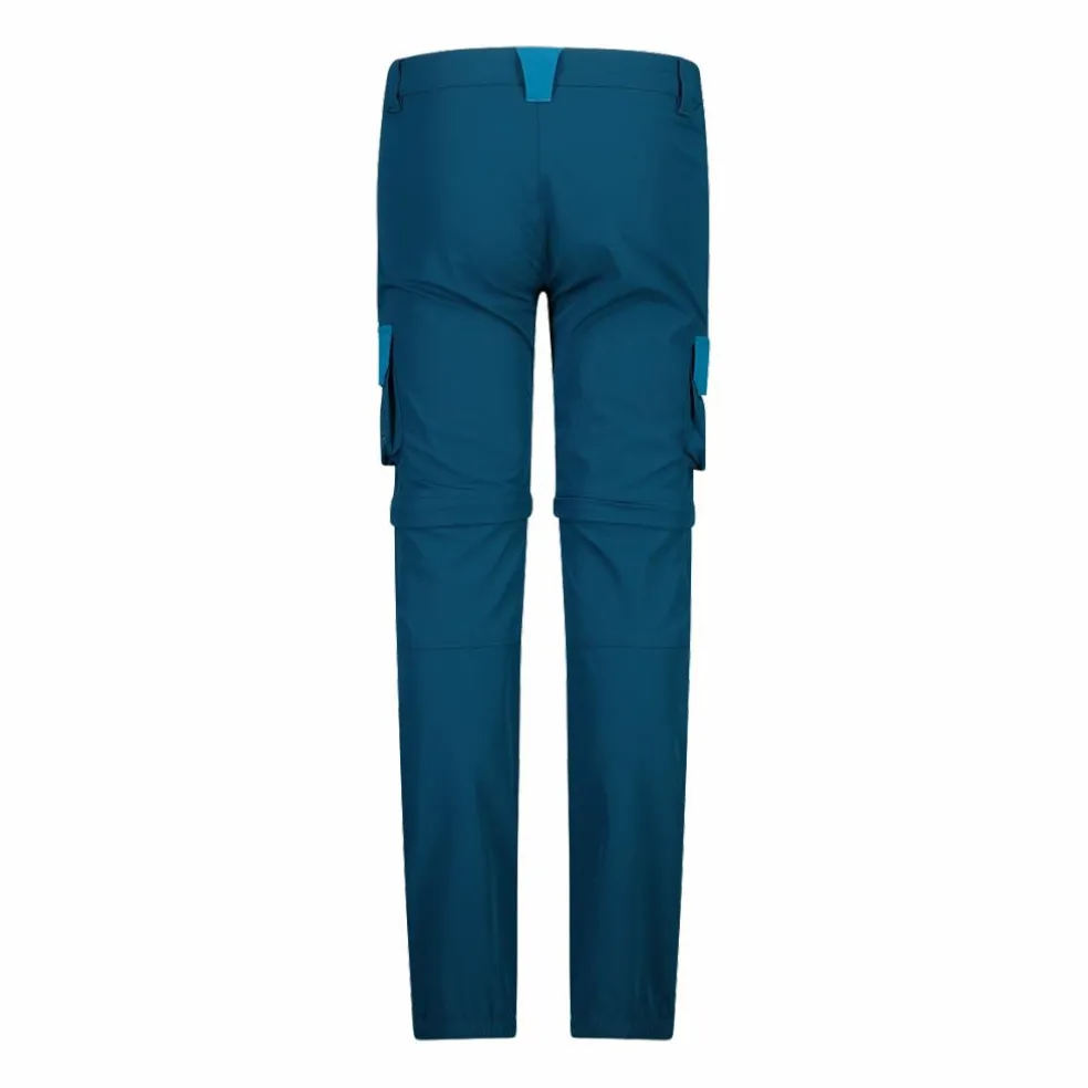 Pantaloni zip off cargo con tasconi laterali stretch da bambino