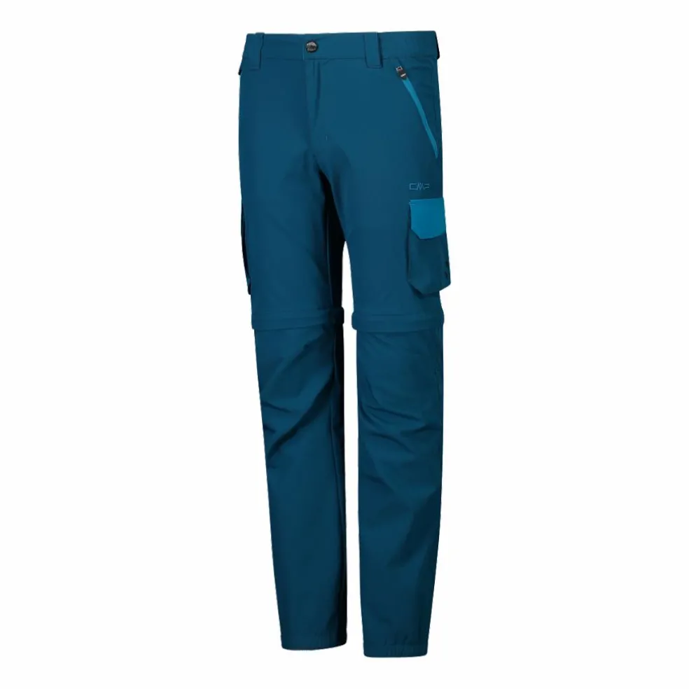 Pantaloni zip off cargo con tasconi laterali stretch da bambino