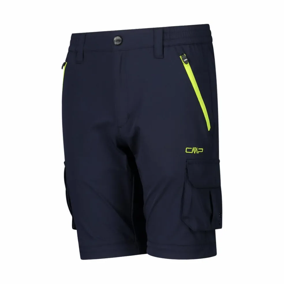 Pantaloni zip off cargo con tasconi laterali stretch da bambino