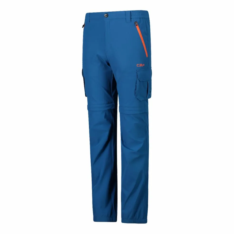 Pantaloni zip off cargo con tasconi laterali stretch da bambino