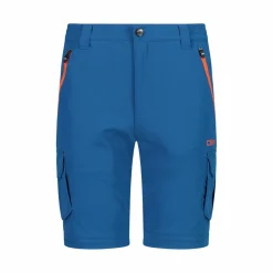 Pantaloni zip off cargo con tasconi laterali stretch da bambino