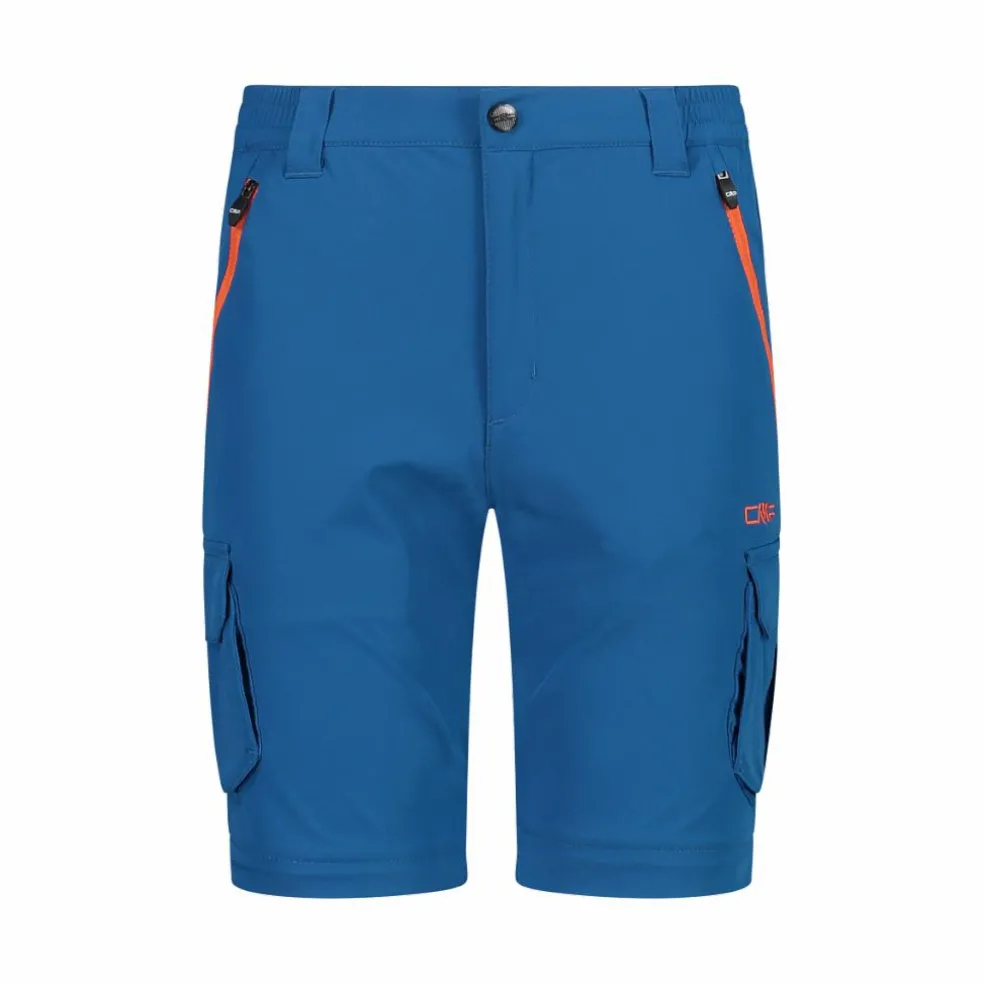 Pantaloni zip off cargo con tasconi laterali stretch da bambino