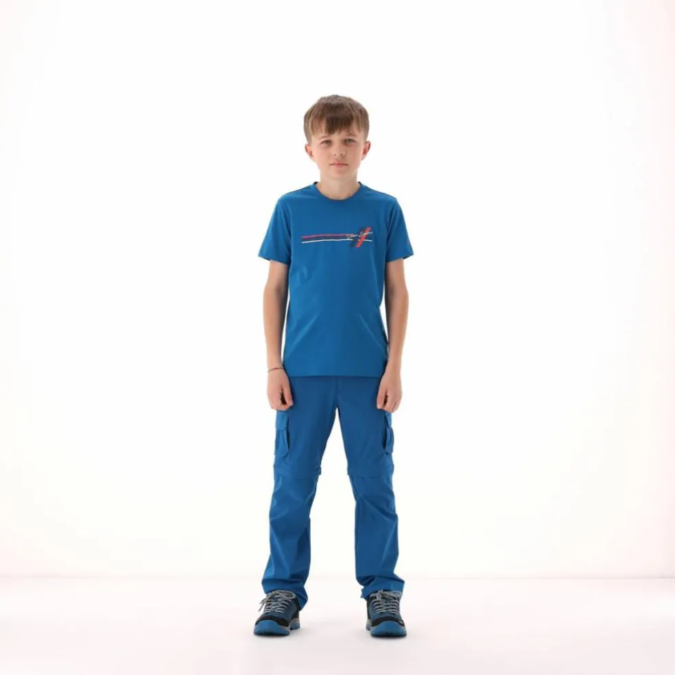Pantaloni zip off cargo con tasconi laterali stretch da bambino