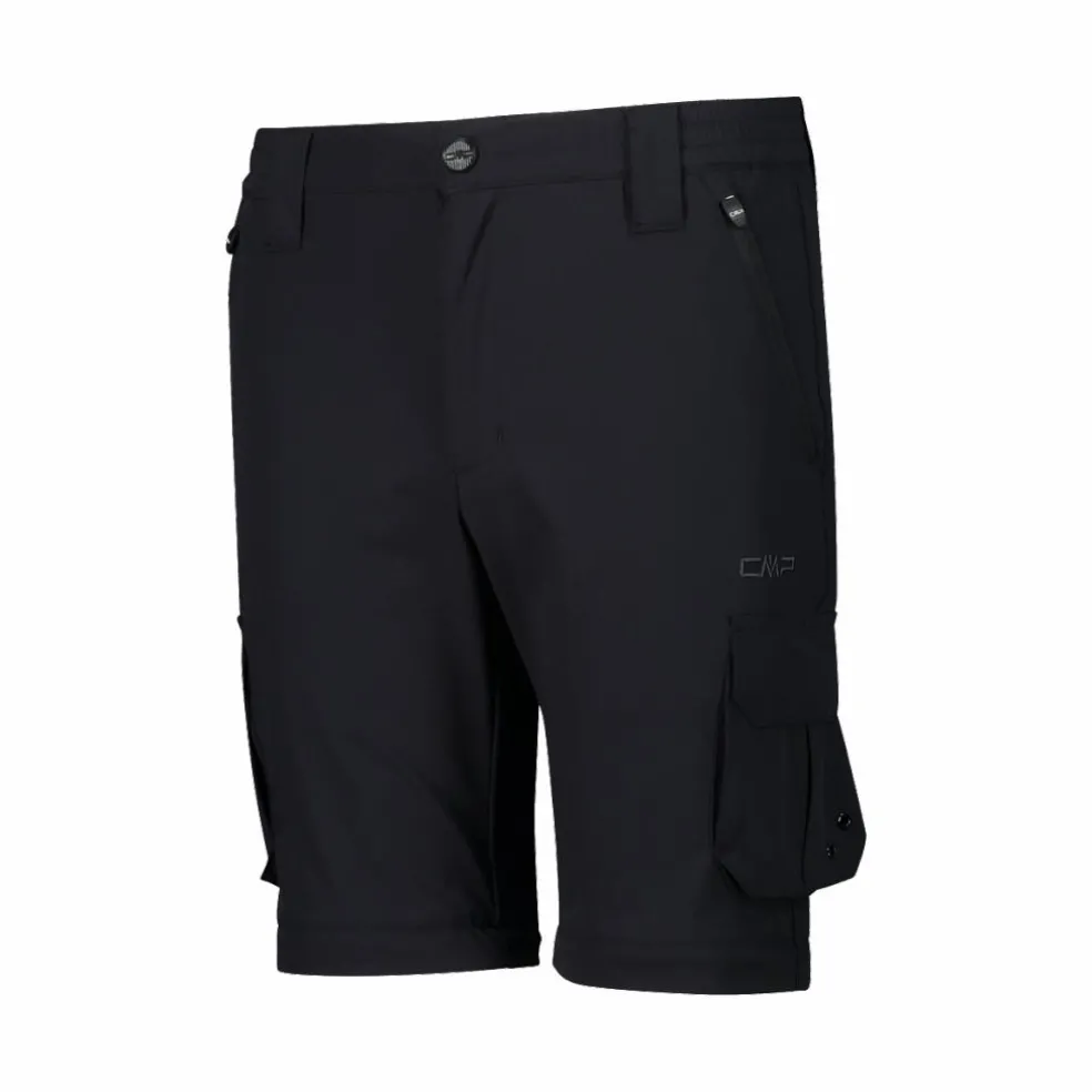 Pantaloni zip off cargo con tasconi laterali stretch da bambino