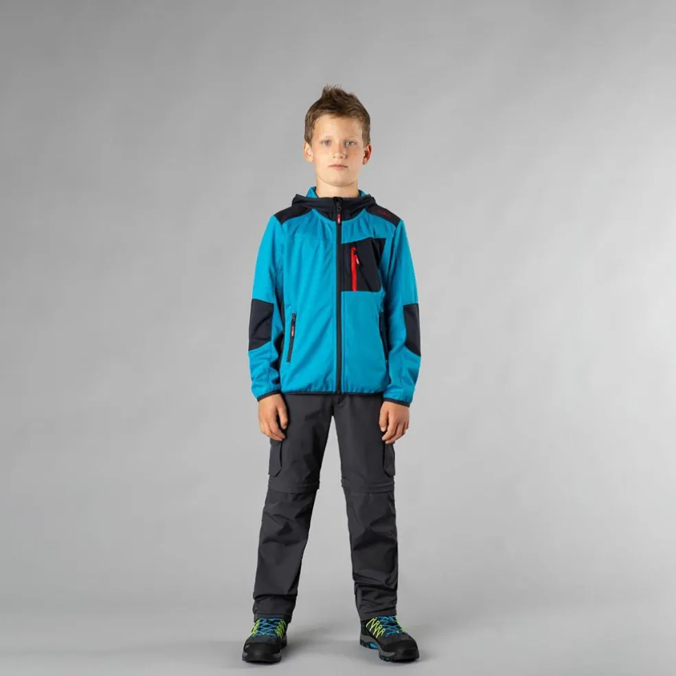 Pantaloni zip off cargo con tasconi laterali stretch da bambino