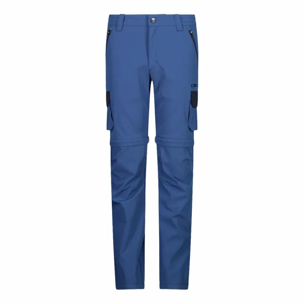 Pantaloni zip off cargo con tasconi laterali stretch da bambino