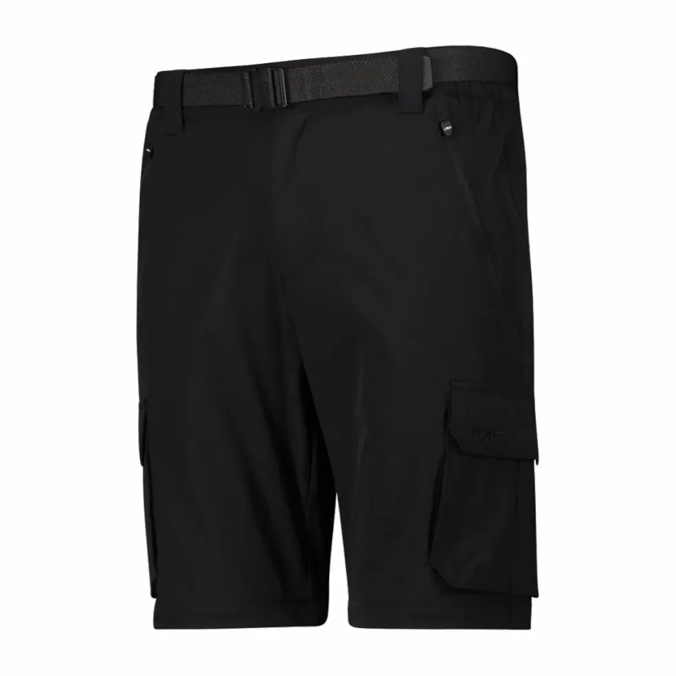 Pantaloni zip off con tasconi laterali stretch da uomo
