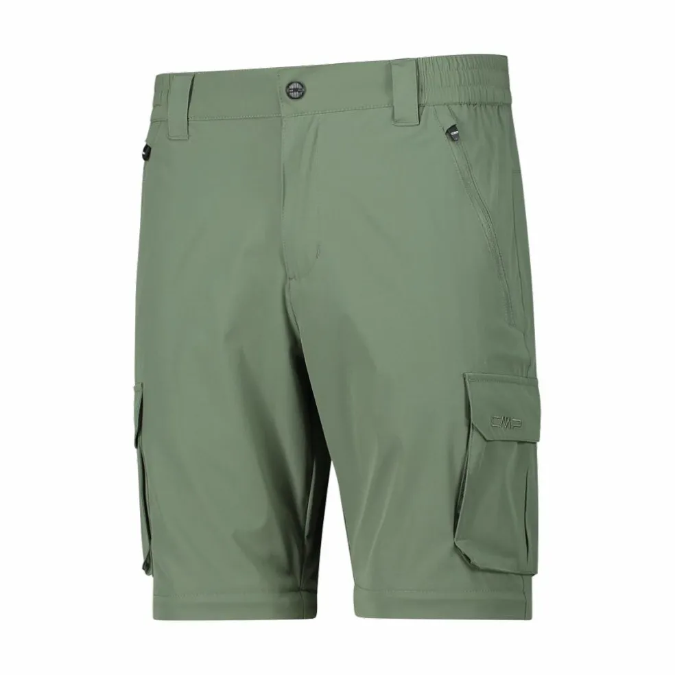 Pantaloni zip off con tasconi laterali stretch da uomo