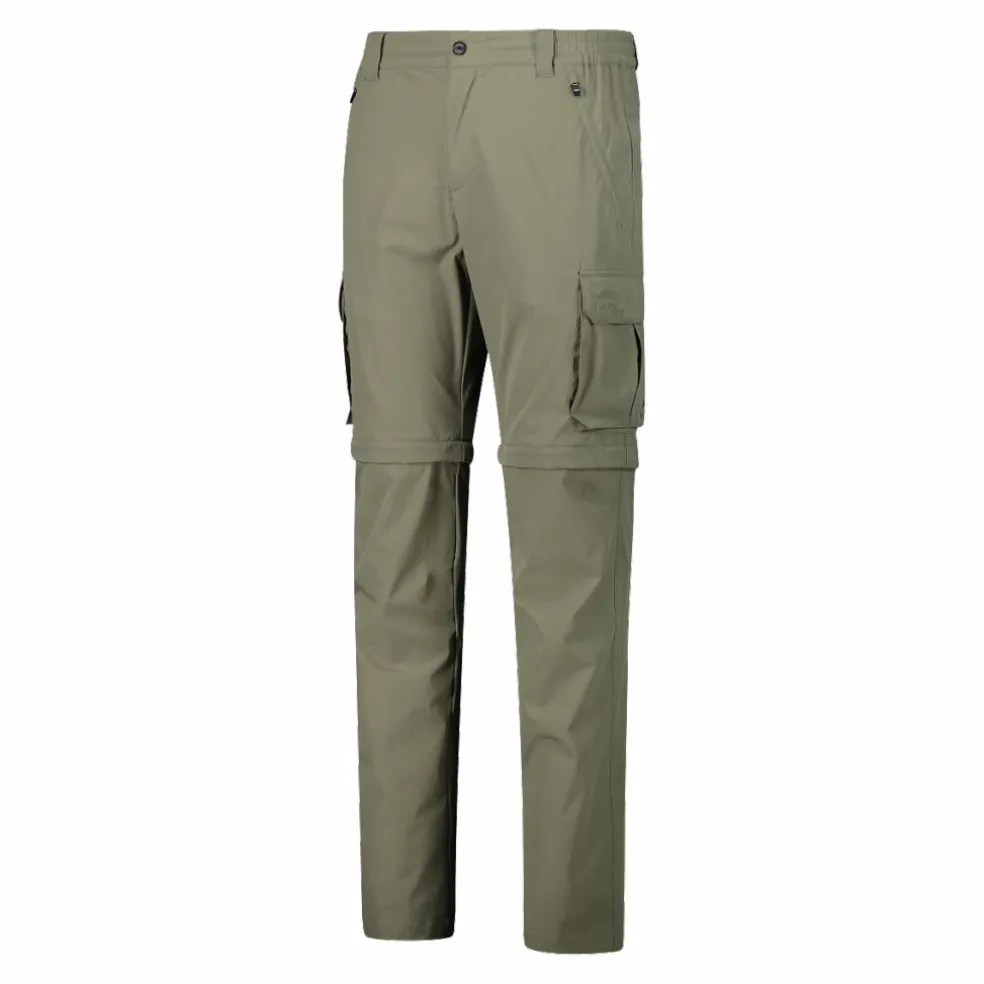 Pantaloni zip off con tasconi laterali stretch da uomo