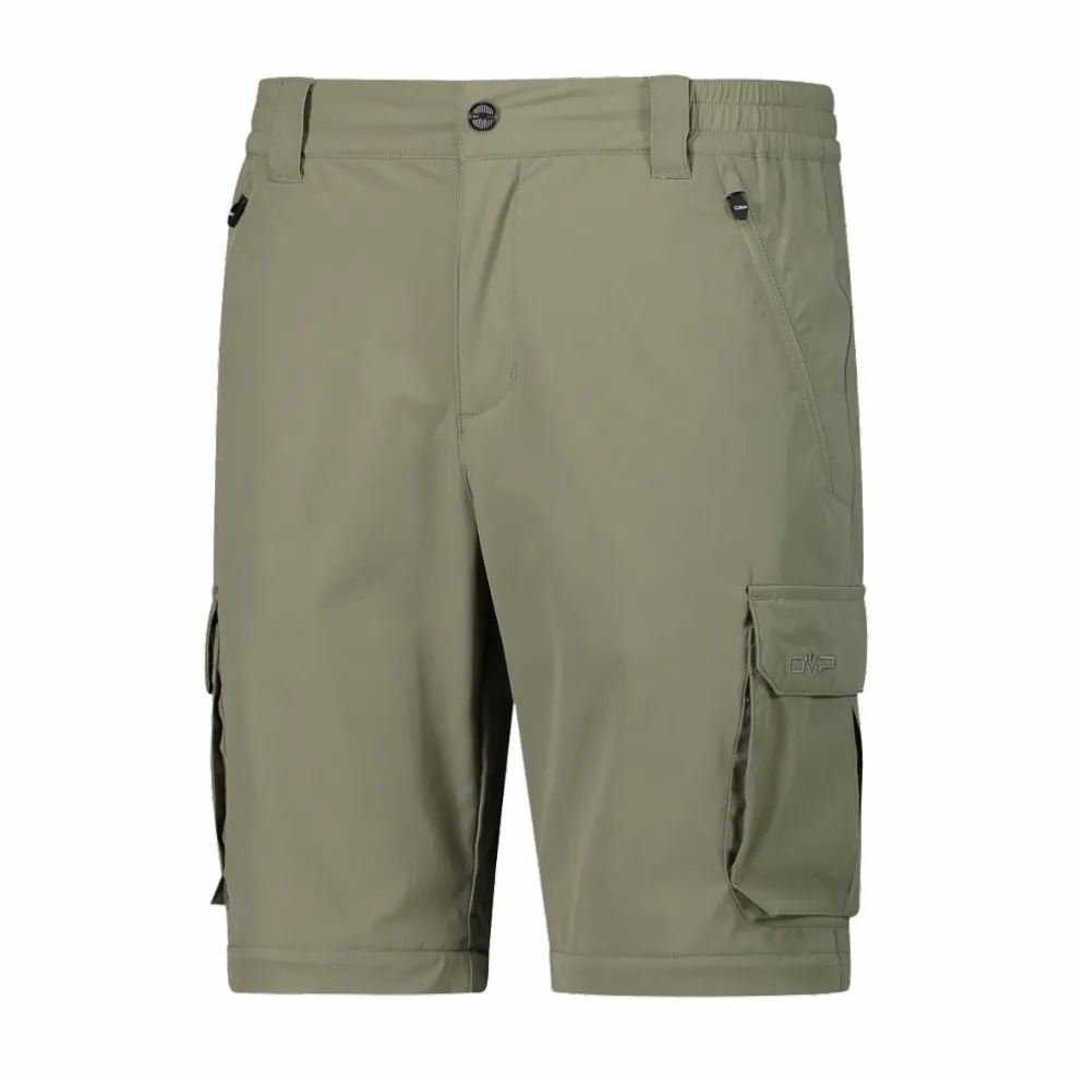 Pantaloni zip off con tasconi laterali stretch da uomo