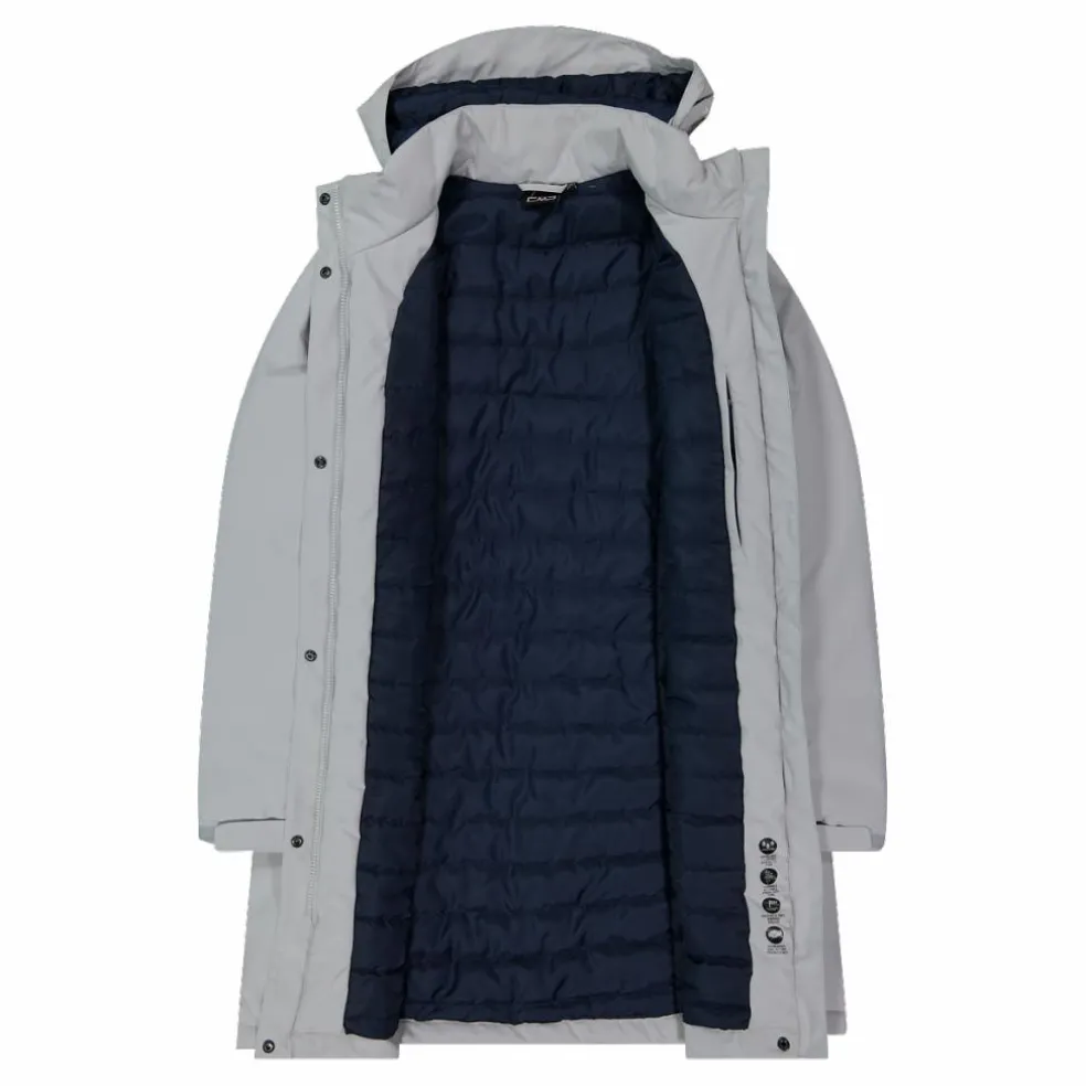 Parka impermeabile da donna in ripstop con cappuccio staccabile