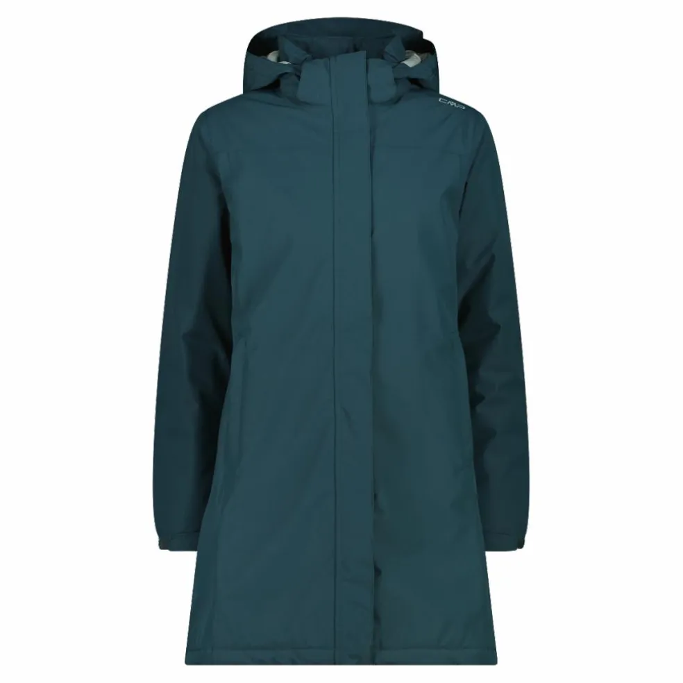 Parka impermeabile da donna in ripstop con cappuccio staccabile