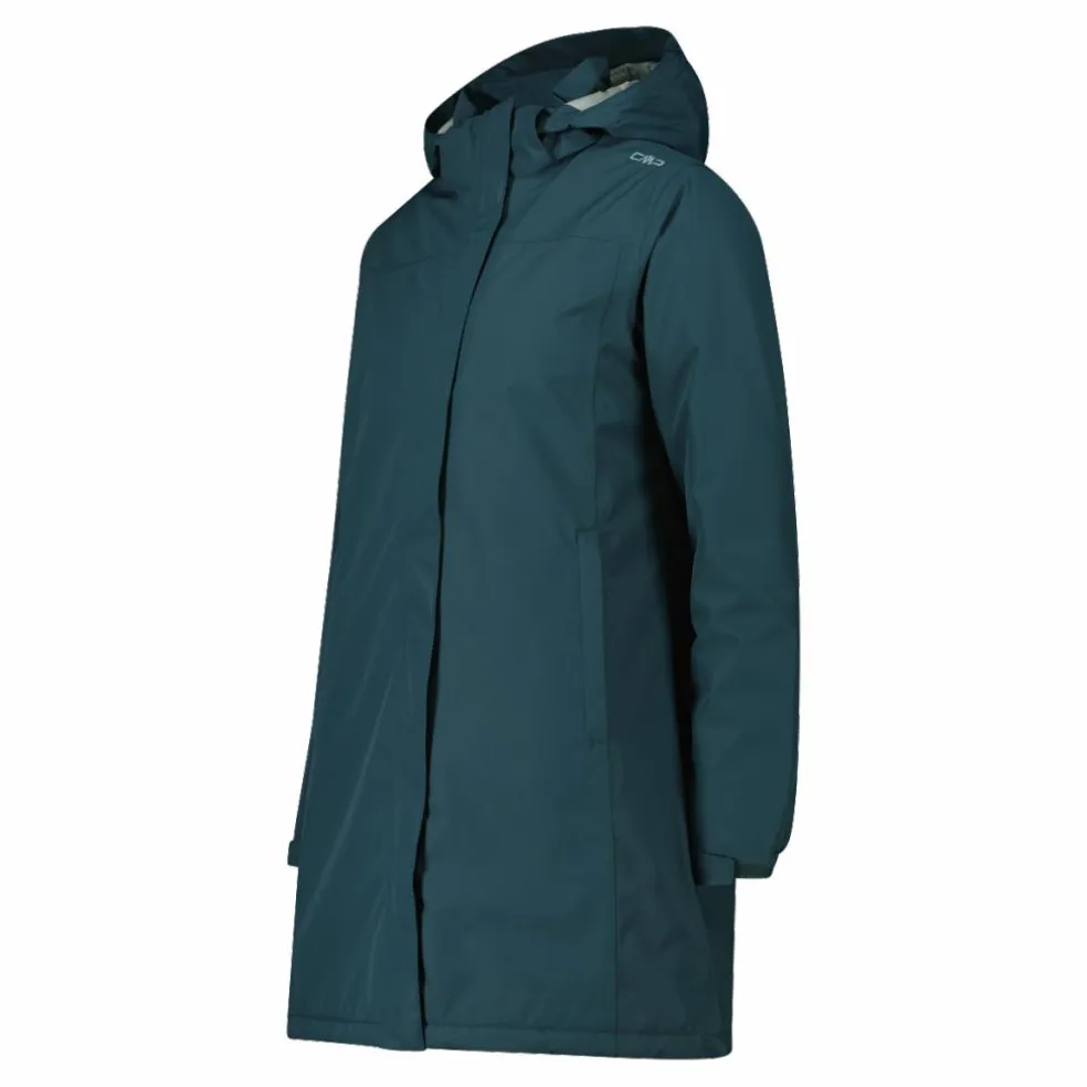 Parka impermeabile da donna in ripstop con cappuccio staccabile