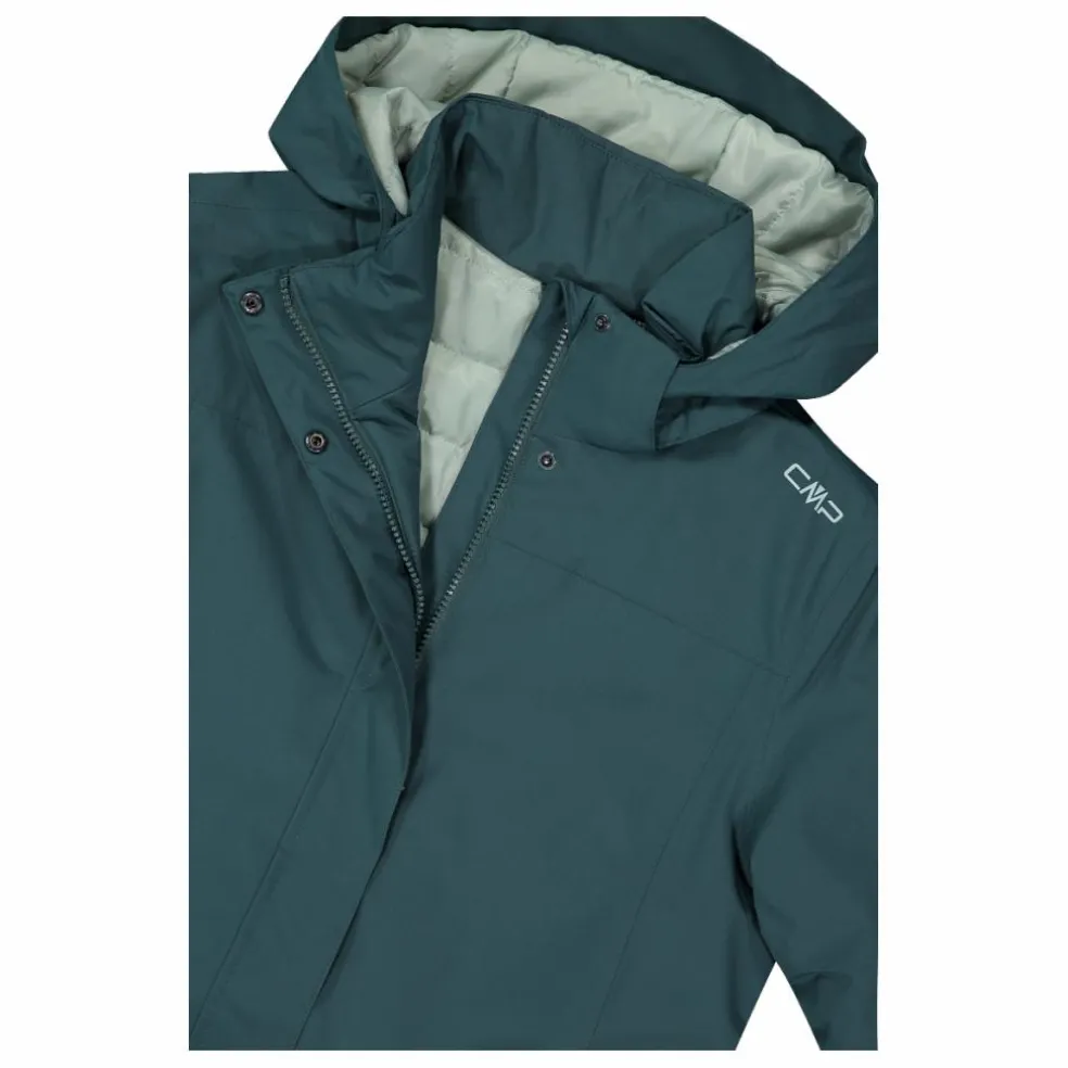 Parka impermeabile da donna in ripstop con cappuccio staccabile