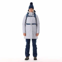 Parka impermeabile da donna in ripstop con cappuccio staccabile