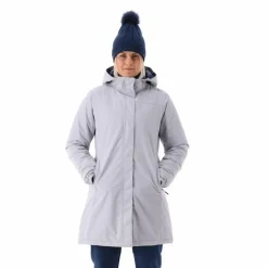 Parka impermeabile da donna in ripstop con cappuccio staccabile