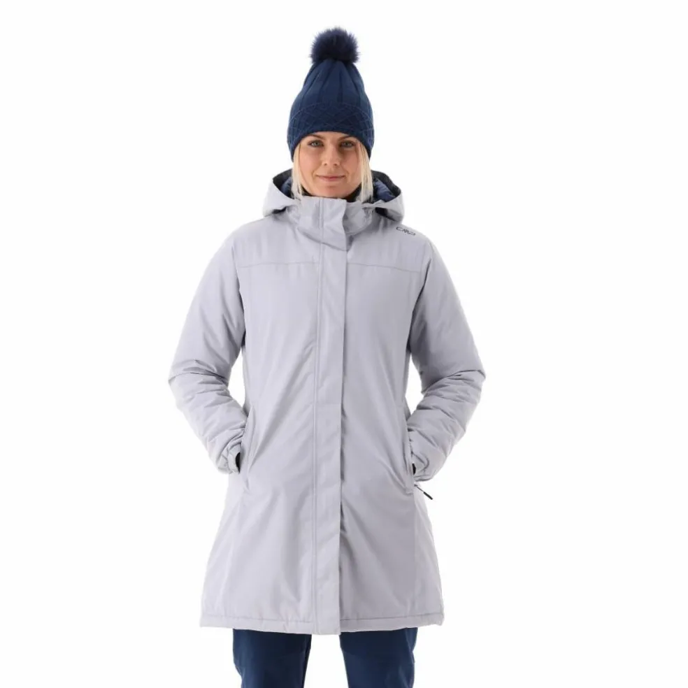 Parka impermeabile da donna in ripstop con cappuccio staccabile