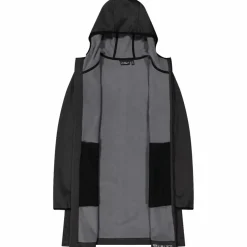 Parka in softshell da donna con cappuccio melange