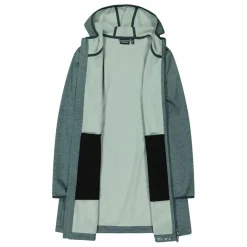 Parka in softshell da donna con cappuccio melange
