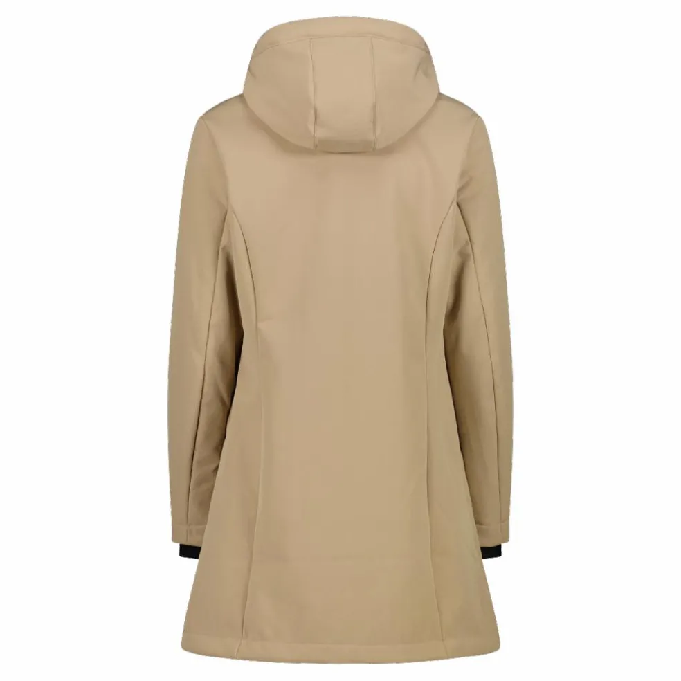 Parka sofshell da donna in pelliccetta