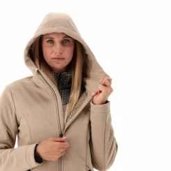 Parka sofshell da donna in pelliccetta