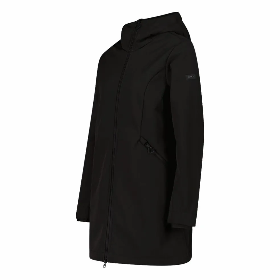 Parka sofshell da donna in pelliccetta