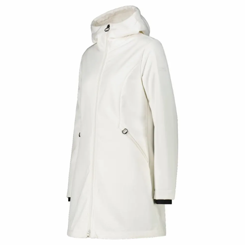 Parka sofshell da donna in pelliccetta