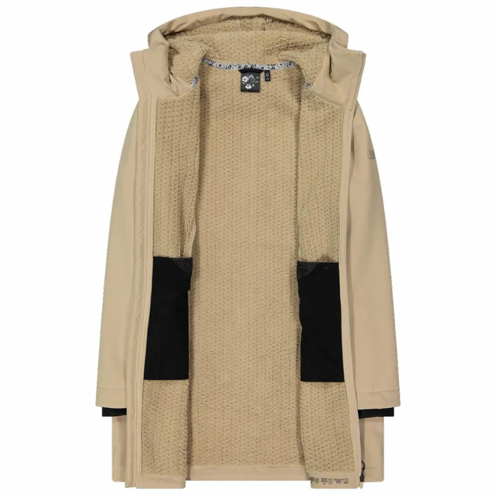 Parka sofshell da donna in pelliccetta