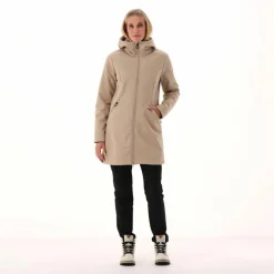 Parka sofshell da donna in pelliccetta
